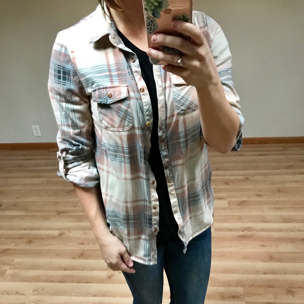 Muted plaid button up